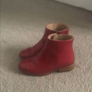 SOLD dif site Childrens Red Leather ankle boots